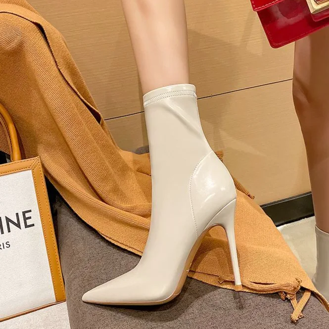 

2026 High Heel Boots Men Women Classic Style Spring Autumn Winter Thin Heel Short Boots Fur Lined Rubber Sole Anti-Slip