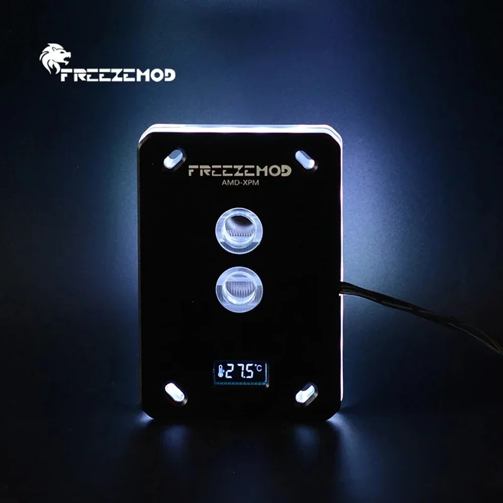 FREEZEMOD AM5 CPU Water Block With Thermometer Monitor 5V ARGB SYNC CPU Water Cooler AMD Full Platform