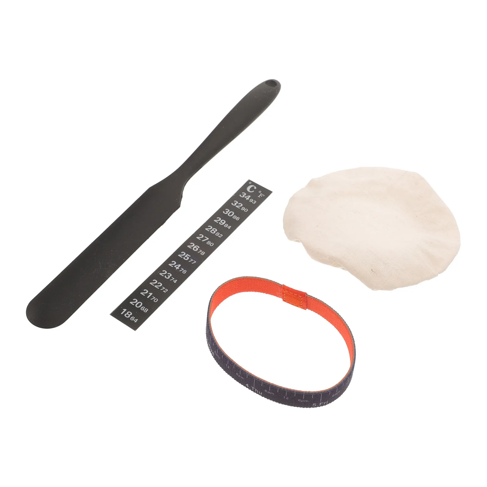 

1Set Sourdough Starter Jar Accessories Kit Cloth Cover Thermometer Gauge Sticker Date Marking Bands Fermentation Jar Replacement