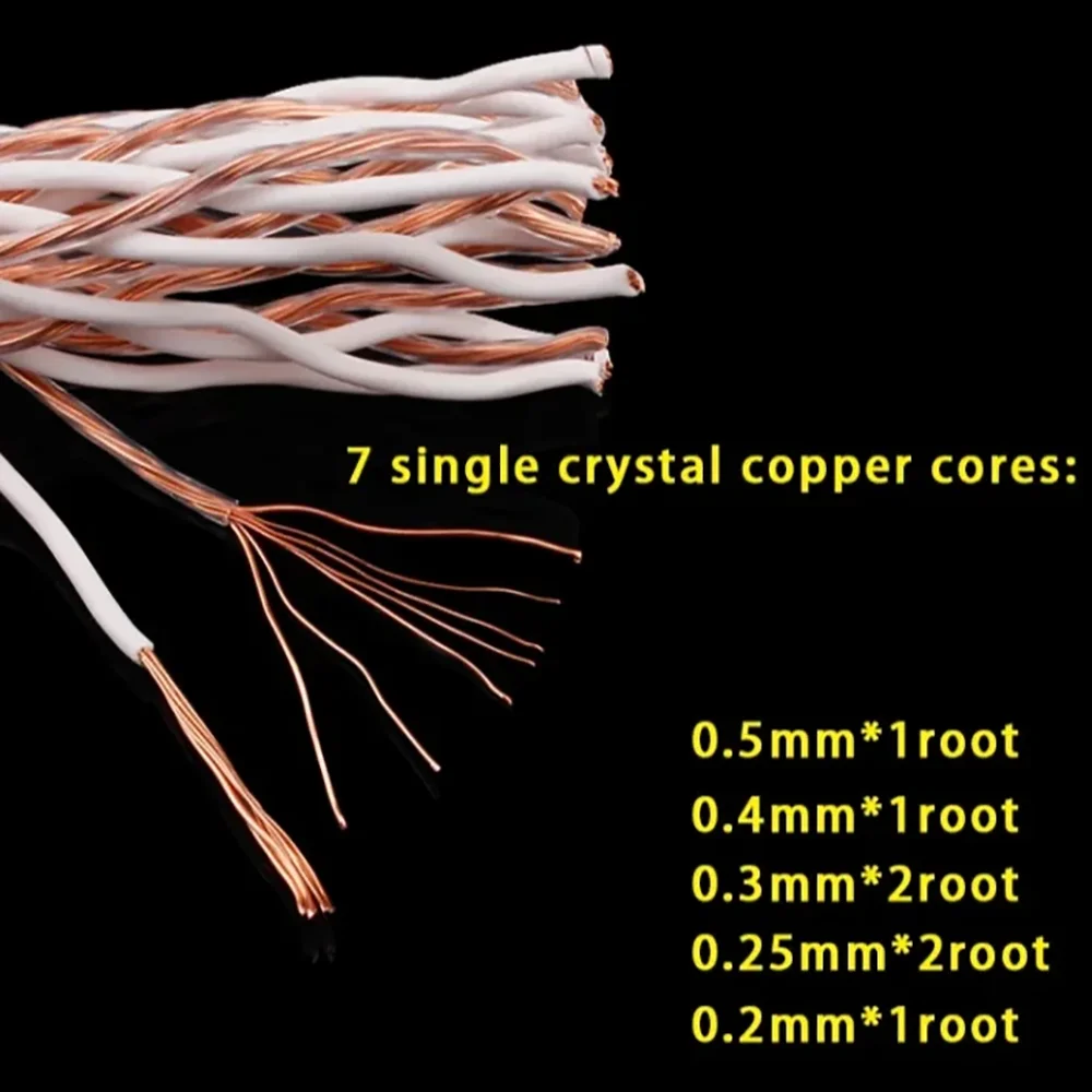 زوج 12TC OCC سلك كابل مكبر الصوت المطلي بالفضة الموز التوصيل إلى Y المجرف جاك ، كابل مكبر صوت نحاسي كريستالي واحد