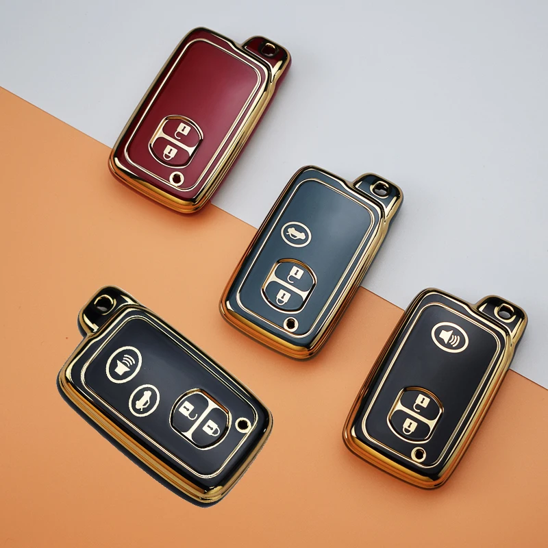 Miękkie etui z TPU na kluczyk samochodowy do Toyoty Aqua RAV4 Land Cruiser Camry Prado Corolla Prius Cover Keyless Remote Fob 2 3 Buttons 2013 2014
