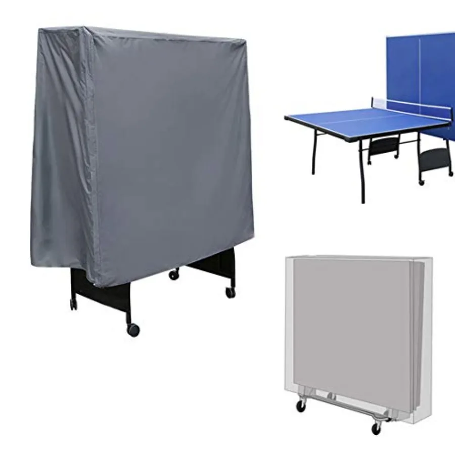 Outdoor patio furniture cover for tennis table and sunbed, waterproof rattan protector with anti-UV coating, beige color, durab