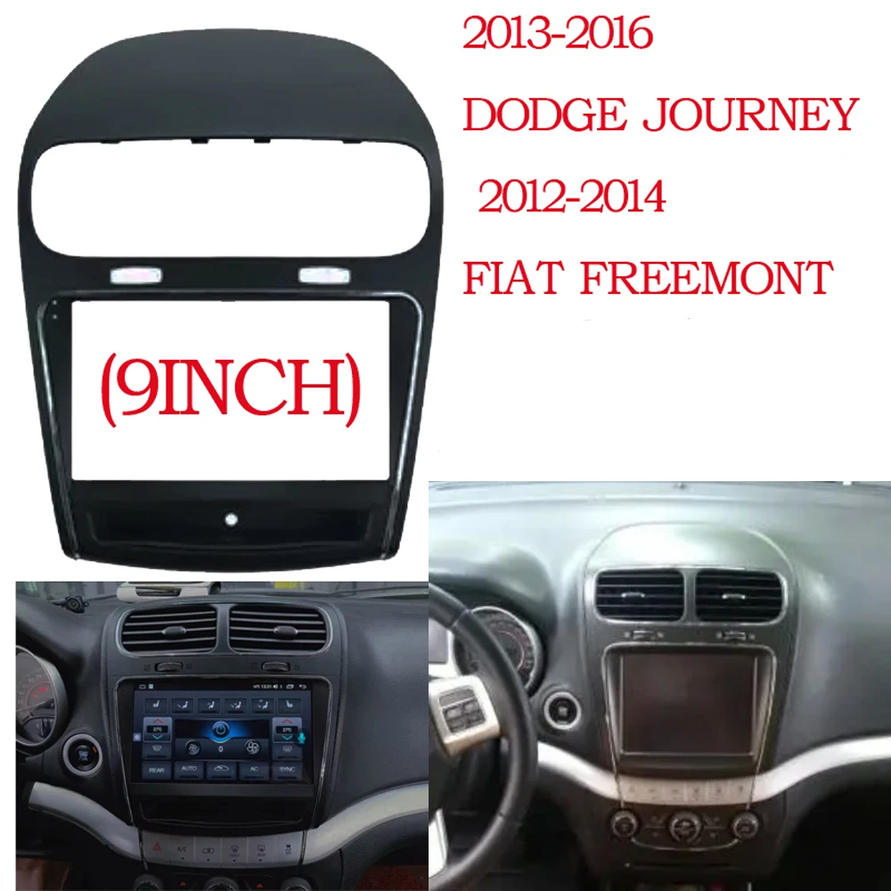 9 Inch Fascia For Dodge Journey Fiat Freemont Car Radio Stereo GPS MP5 Android Player Head Unit 2Din Panel Dashboard Frame Cover