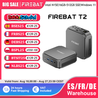FIREBAT T2 Mini PC Intel N150 CPU Windows 11 DDR4 16GB RAM 512GB SSD WIFI5 BT4.2 Desktop Computer HDMI USB Port