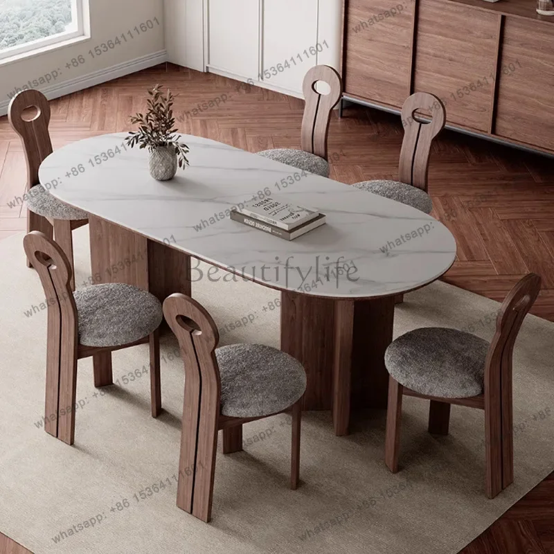 

FGOval Living Room Dining Tables Negotiation Desk Retro Kitchen Dining Tables Simple Wooden Furniture Tavola