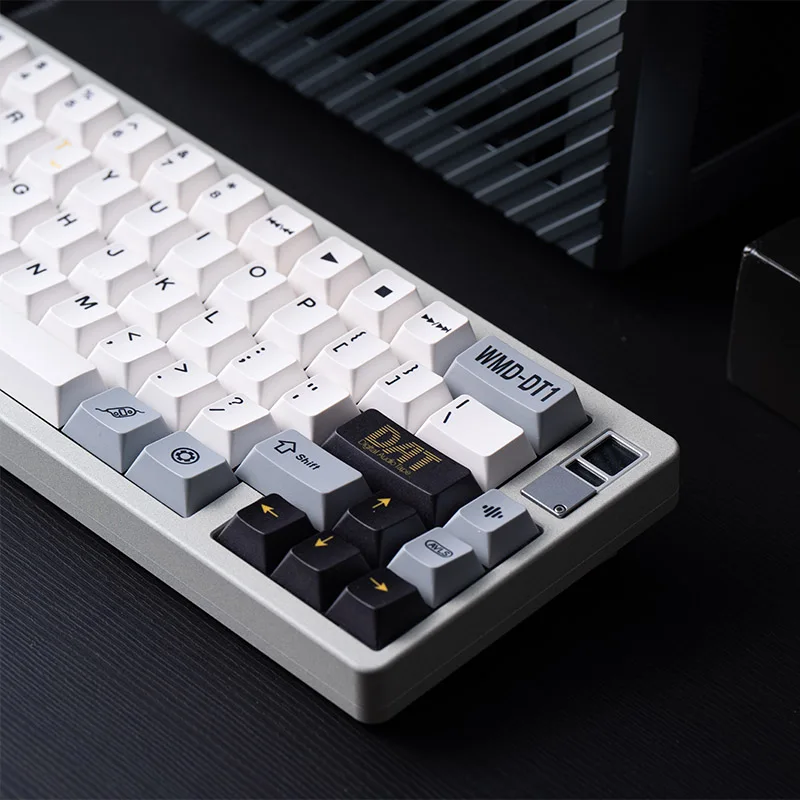 DAT-DT1 Keycap Set 175Key PBT Custom Retro Gray Keyboard Cap Cherry Profile Gaming KeyCap for Mechanical Keyboard Accessories