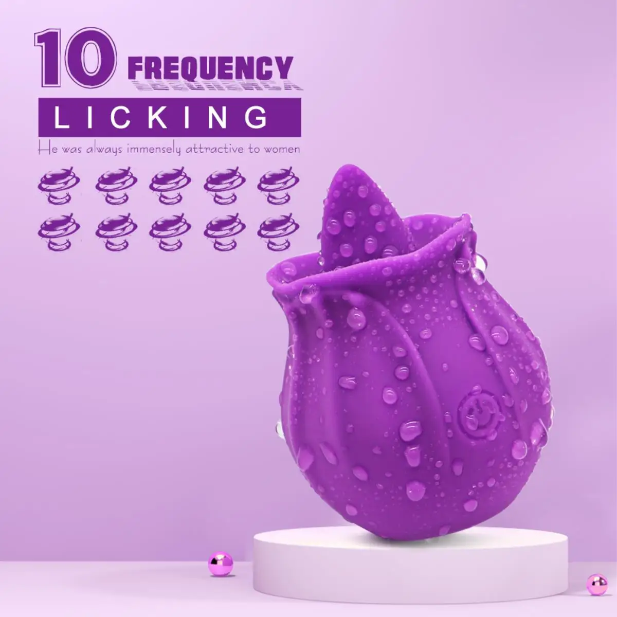 Rose Toy for Women, Silicone Clitoral Suction Vibrator,  Petal Design, Oral Licking Stimulator,  Rechargeable, Discreet Pleasure view 3