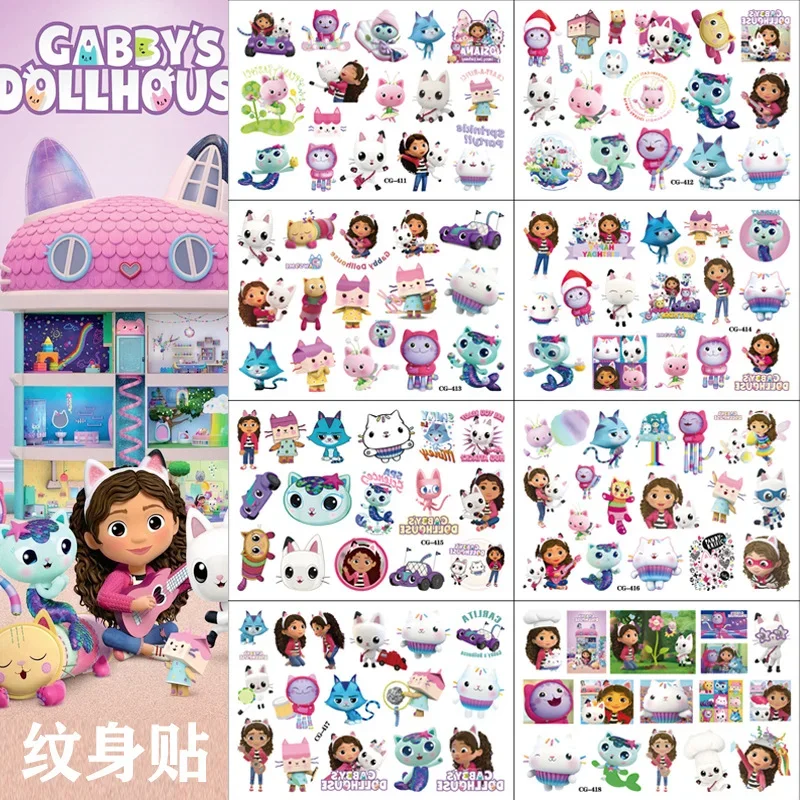 Anime Gabby Dollhouse Cartoon Cat Cute Body decals Children toys Boys Girls birthday Gift New