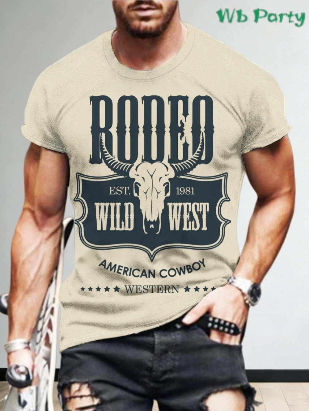 Herren Texas Longhorn Grafik T-Shirts Vintage Western Cowboy 3D-Druck Kurzarm Sommer Casual Tees Streetwear Mode Oberteile – Detail 6