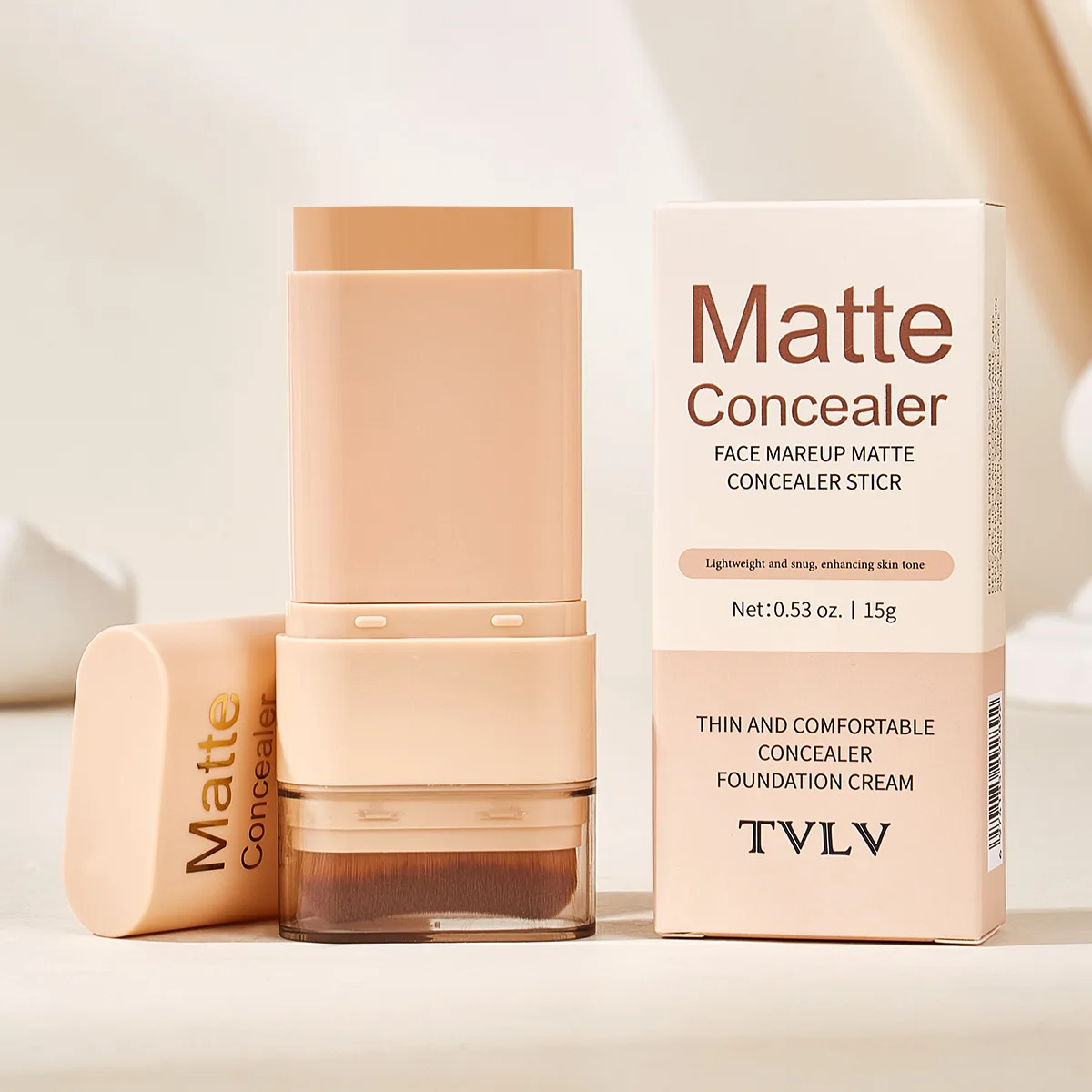 ssiŞ Due in uno Fondotinta a doppia testa Stick per il trucco Fondotinta per il viso Alta copertura Impeccabile Fondotinta illuminante Trucco per il viso