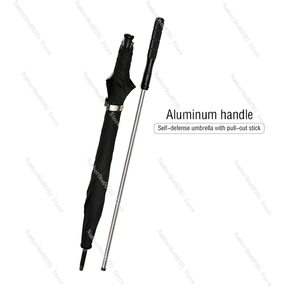 2-in-1 Selbstverteidigungs-Gehstock Robuster Windfester UV-Schutz-Regenschirm für Wandern und Outdoor-Aktivitäten
