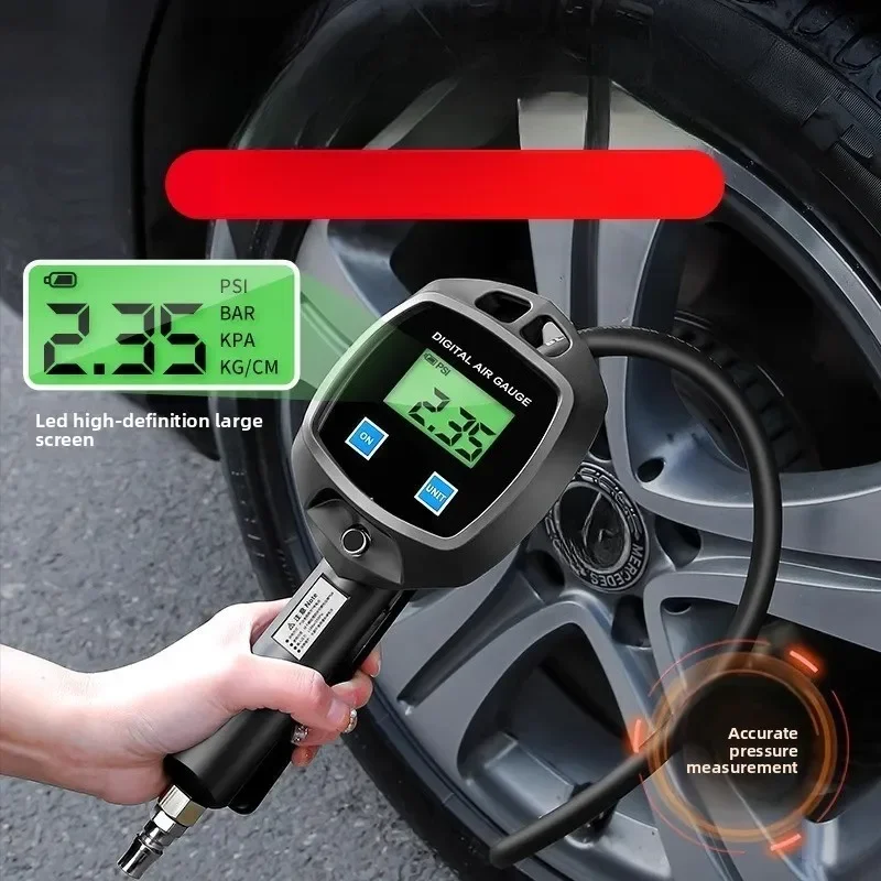 Able High Precision Automobile Tire Inflation Barometer Digital Pneumatic Tire Pressure Gun Digital Display Electronic