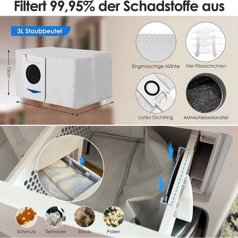 Für ecovacs deebot t20e omni/t20 omni, anti bakterielle Staubbeutel, Roboter-Staubsauger teile