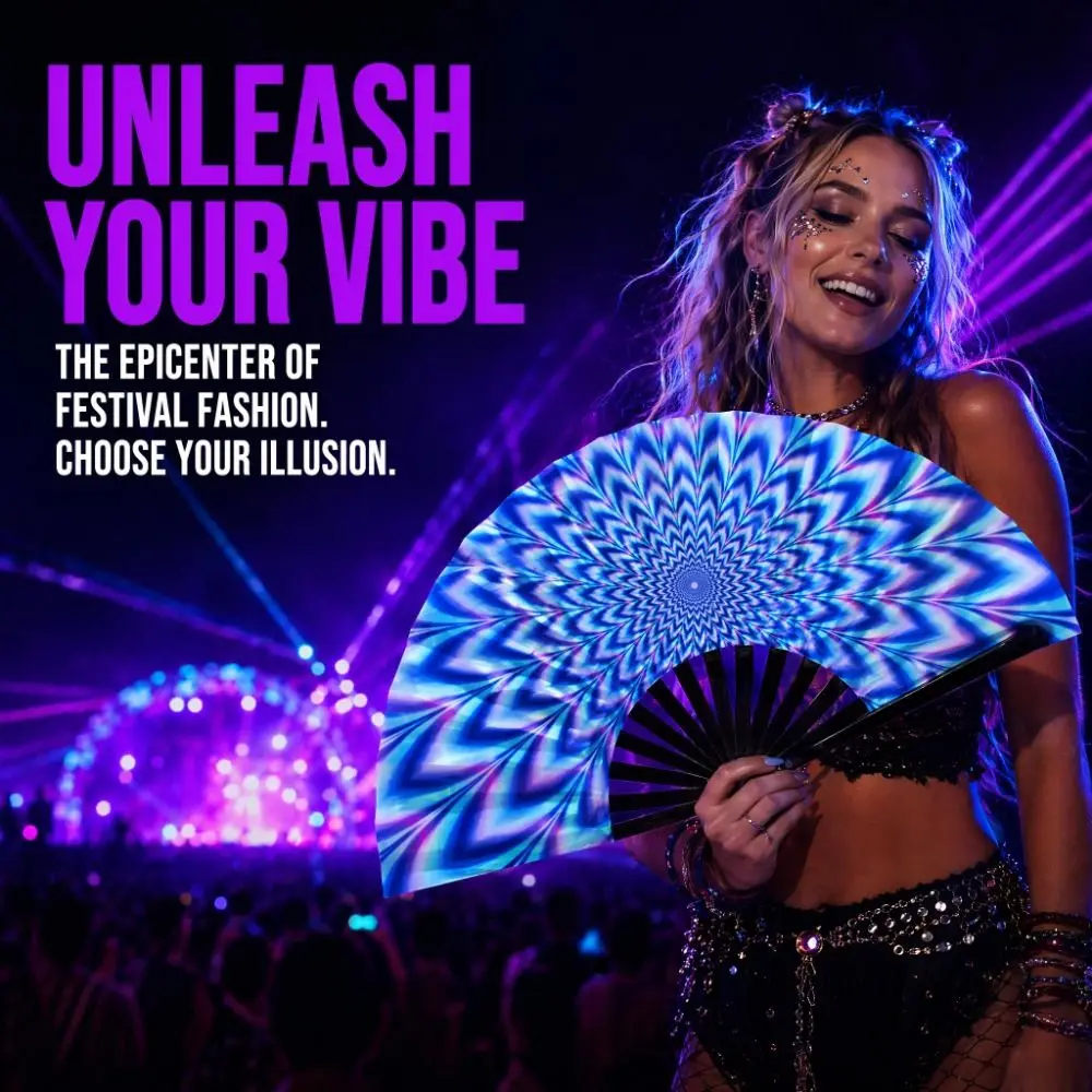 Gift 33 Cm Kung Fu Fan Gradient Colorful Large Folding Hand Fan Reflective Personality Dance Fan Music