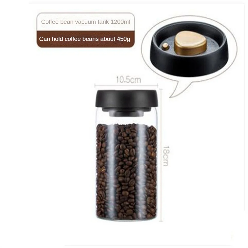 1pc Kaffee Bohnen Vakuum Versiegelt Tank Haushalt Glas Lebensmittel Lagerung Tank Für Feuchtigkeit-beweis Luft Extraktion Tee Lagerung tank