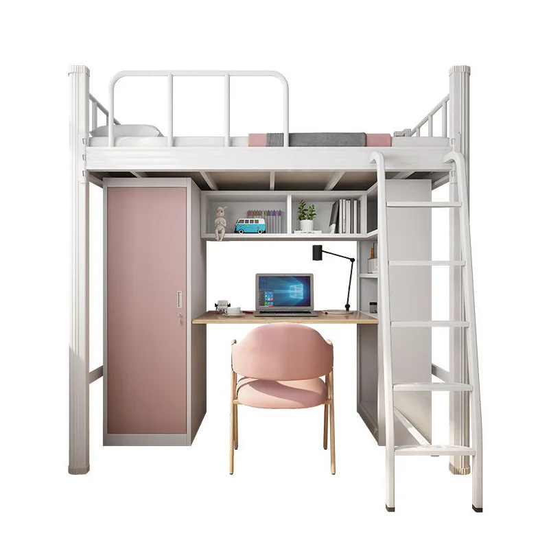 

Upper Bed Lower Table Dormitory Apartment Bed School Combination Bed School Iron Frame Elevated Wardrobe Desk