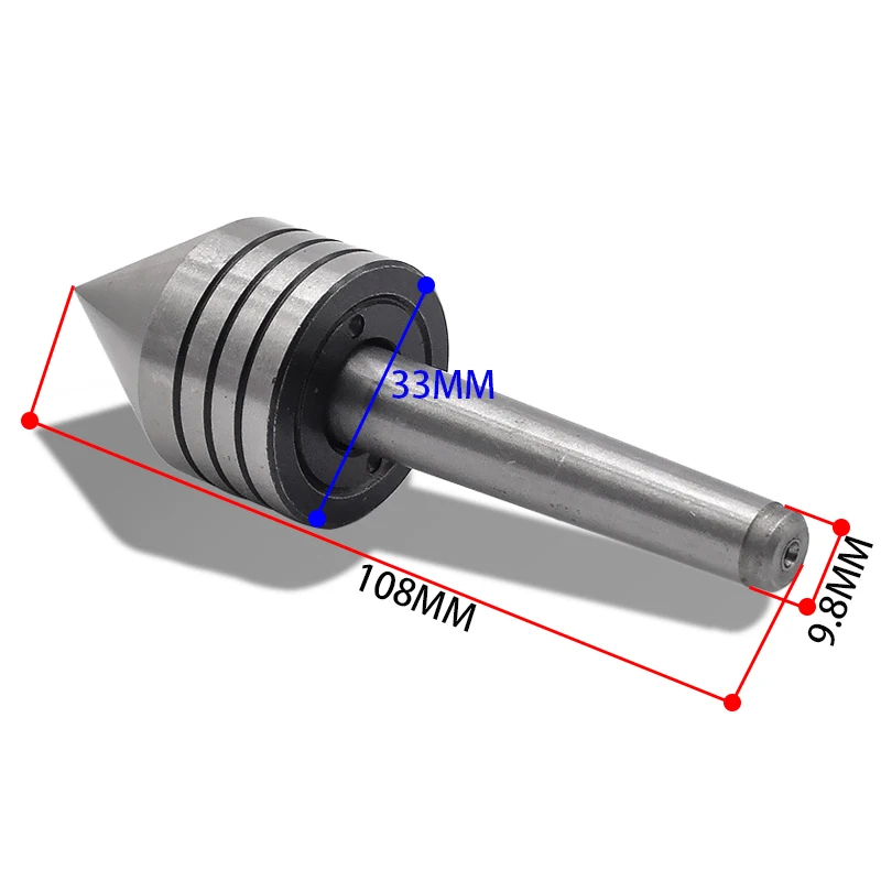 

MT1 для Morse конический роторный центрирующий вал под напряжением, конический токарный инструмент 108 мм * 9,8 мм