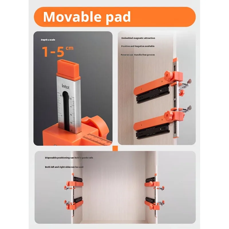 Quick-Locking Drawer Slide Installation Tool for Cabinet Drawers – Woodworking Assembly Aid with Retaining Clip