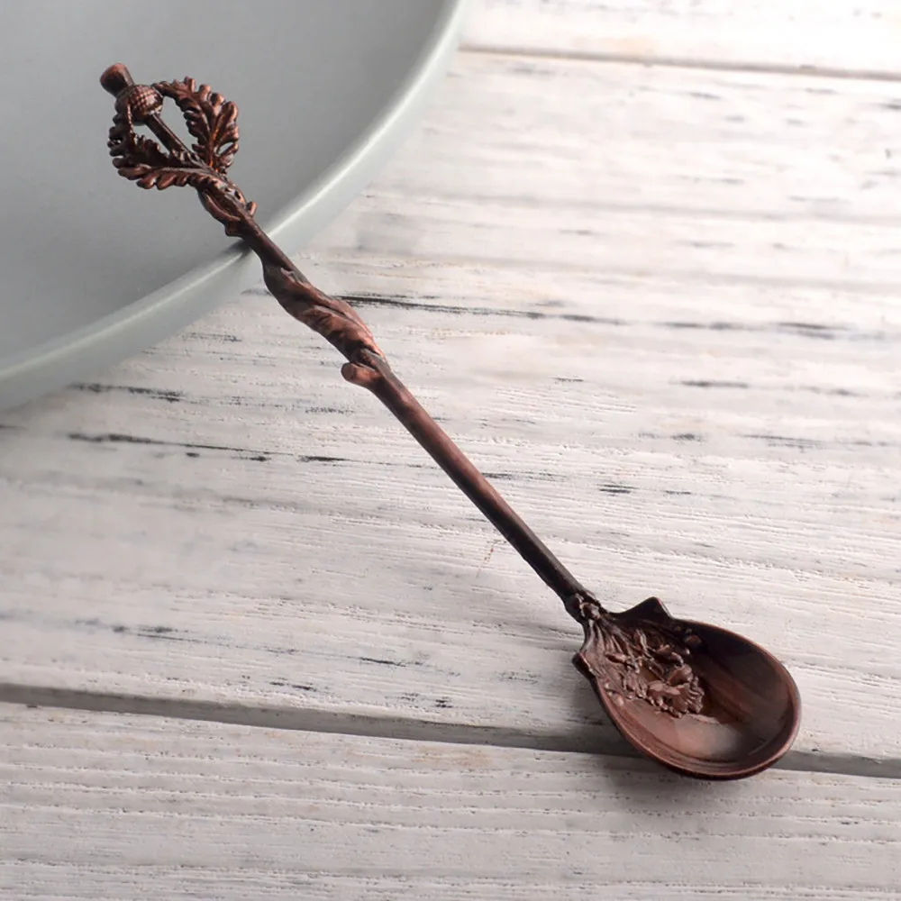 Luxury Vintage   Carved Mini Tea Coffee Ice  Dessert Scoop Spoon