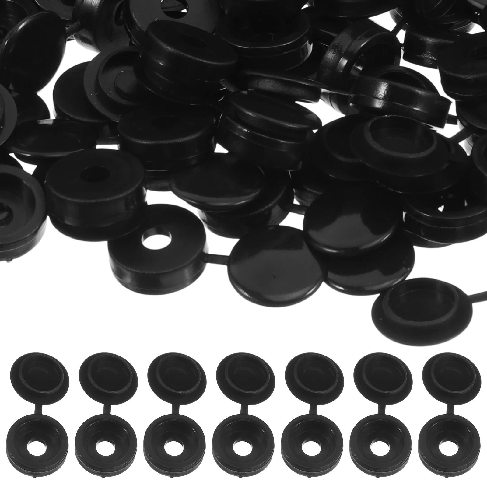

400 PCS Screw Cap Hand Bolt Caps Black Washers for Screws Pp Hinge