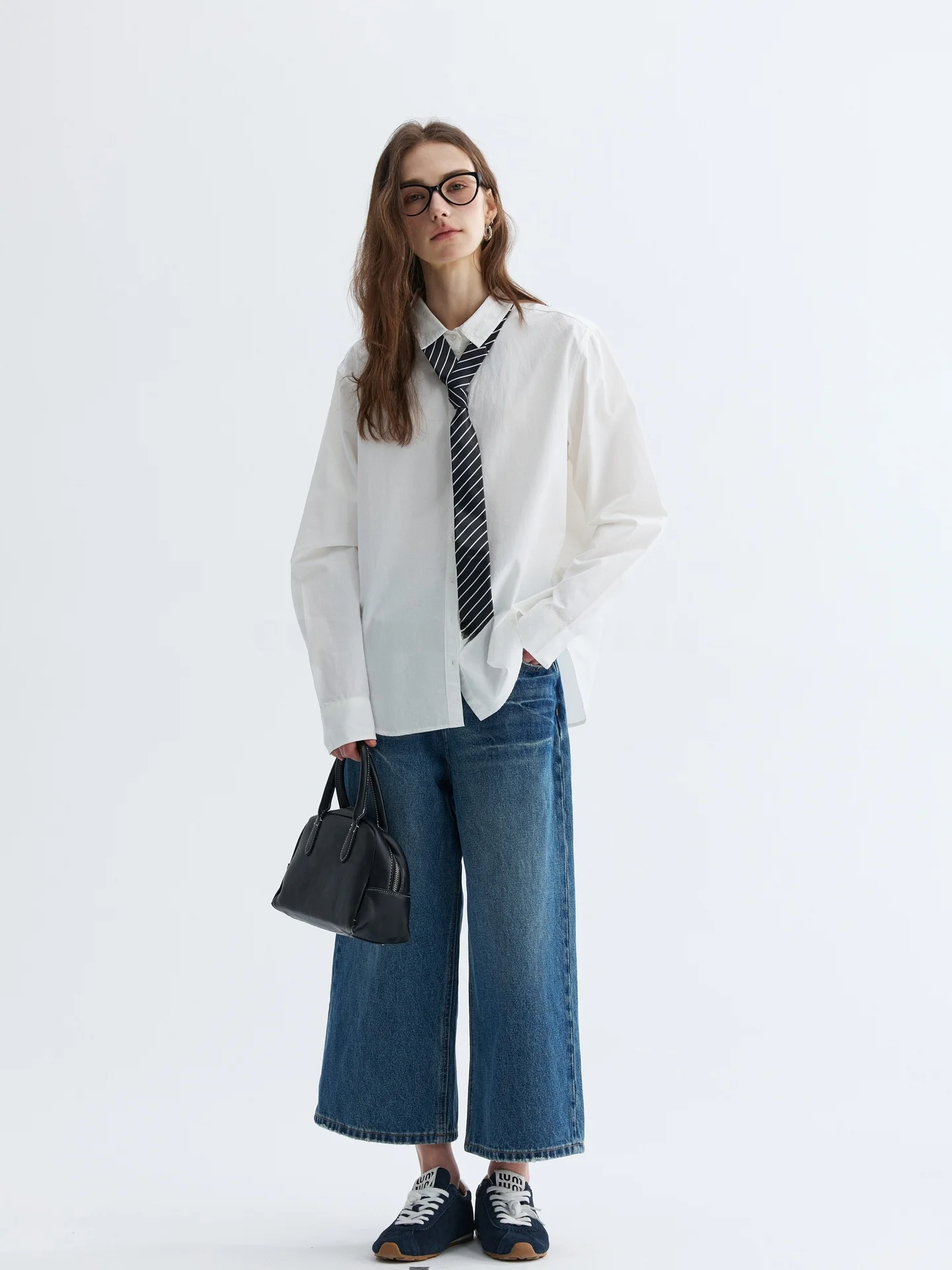 

VAJE Women's Fashion Casual Denim Shirt And Pants Two-Piece Set Spring 2026 Breathable Cotton Loose Fit Short Sleeve