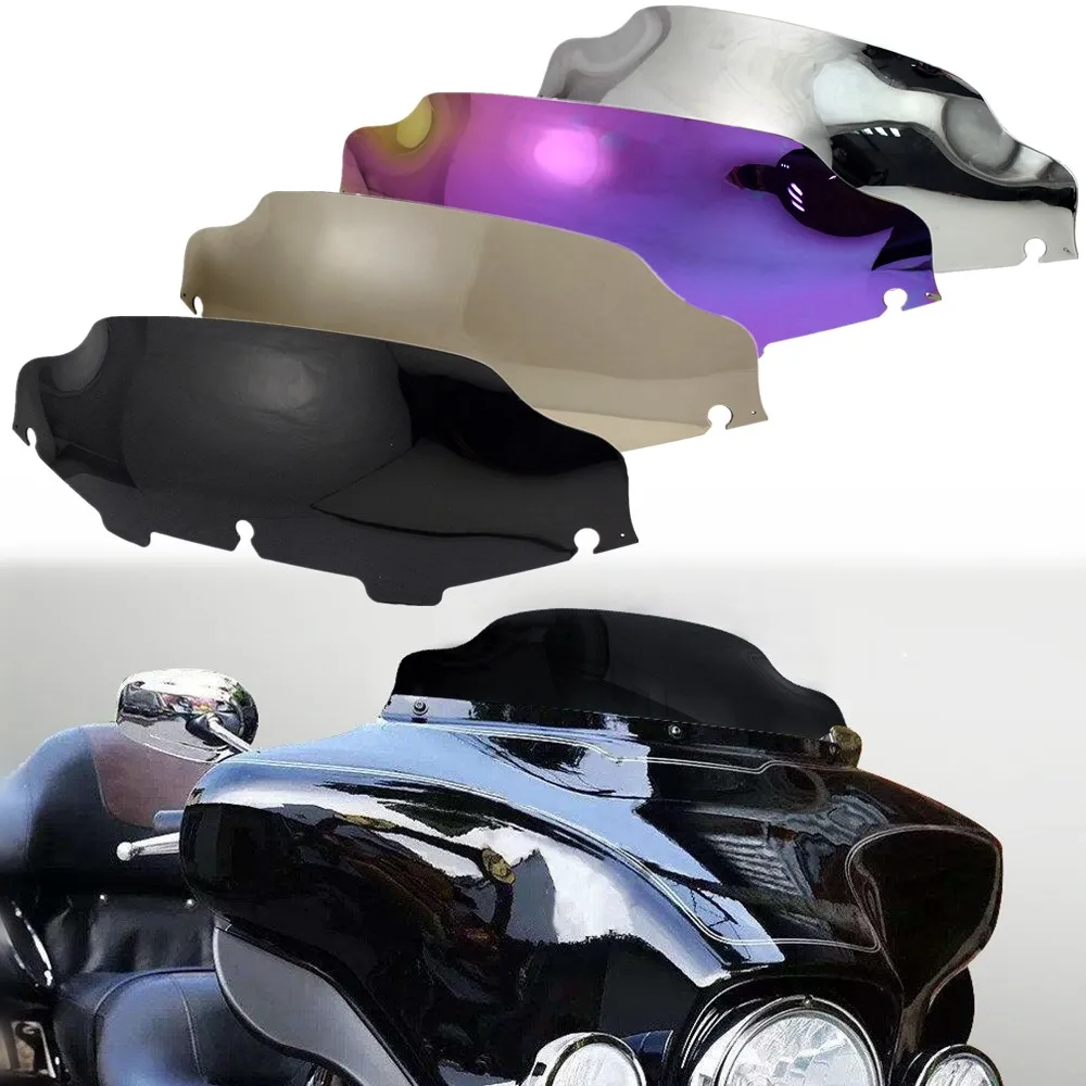 

6" Motorcycle Wave Fairing Windshield Windscreen Cover For Harley Touring Electra Street Glide Ultra Classic FLHX FLHT 1996-2013