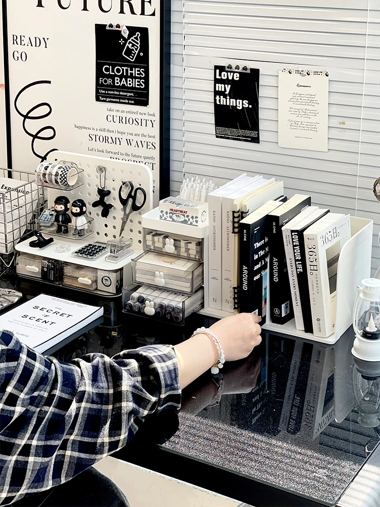 

Настольный органайзер для канцелярских принадлежностей, коробка для хранения, подставка для ручек, доска с отверстиями, органайзер для студенческого общежития, настольный органайзер