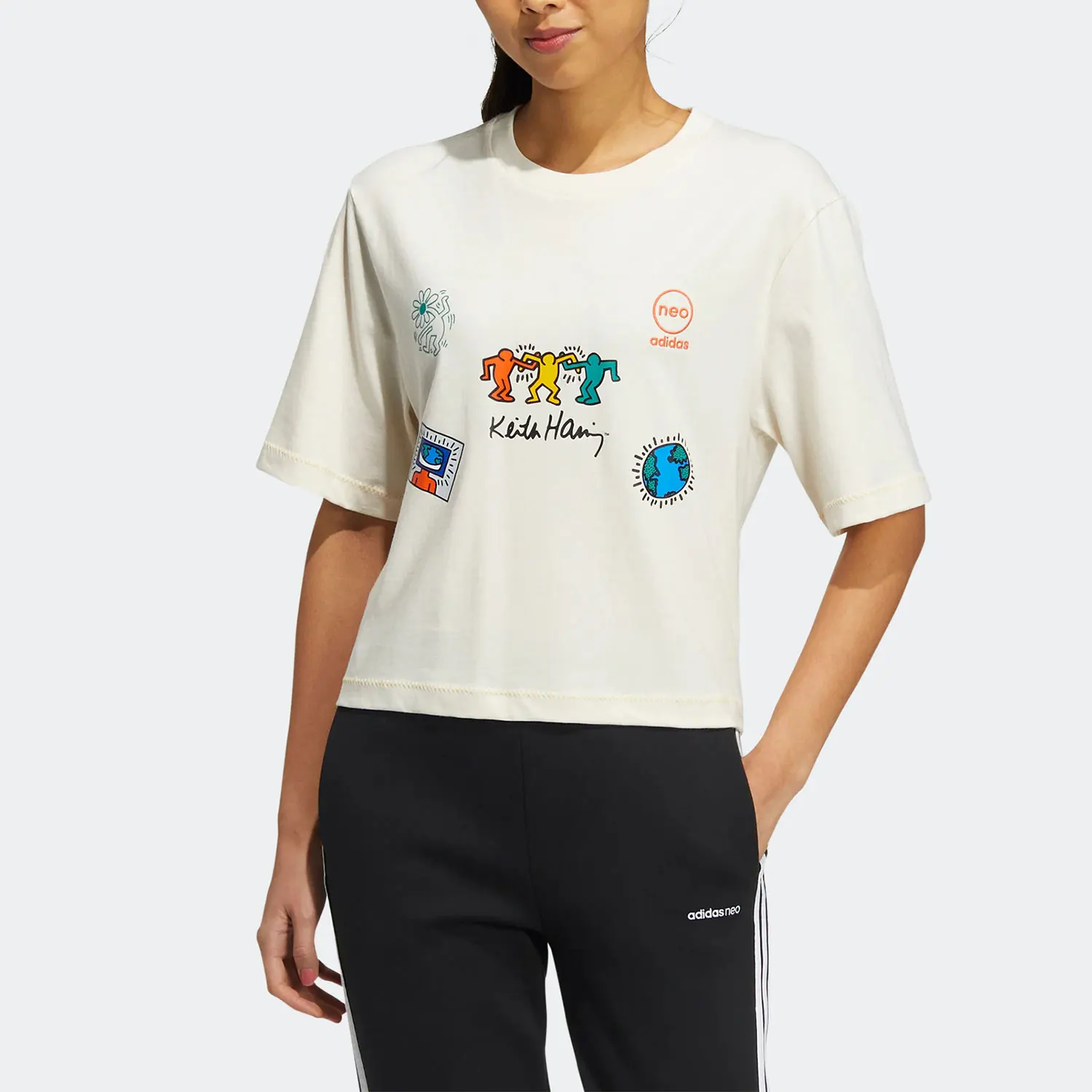 

Adidas Official Genuine Summer Neo Women's Casual Fashion Sports Short-Sleeve T-Shirt HD7252