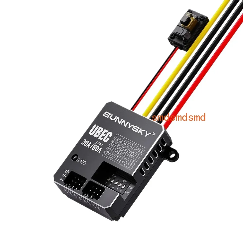 SUNNYSKY 30A HV UBEC 3-18S 9-80V Input Adjustable 5.2/6/7.4/8.4/9/12V Output /8 Parallel Outputs/aluminum Case for RC Model