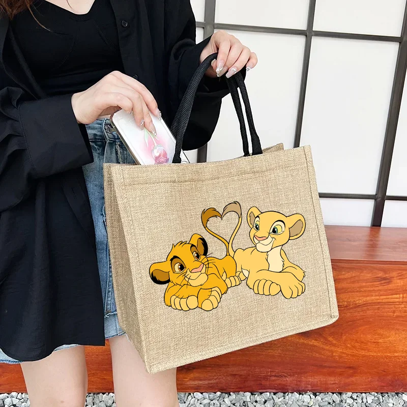 

The Lion King Linen bag Hand-painted cotton sacks Jute portable imitation sacks Linen bags Shopping bags Laminated bags