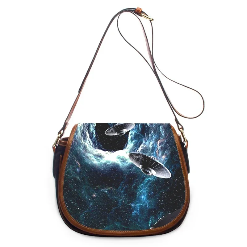 

outer space Spaceship UFO print new fashion Women Crossbody Bag Luxury Handbags Women Bag Zipper women shoulder bag