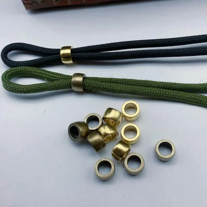 10Pcs Heavy Duty Brass Paracord Beads Fashion DIY Accessories Outdoor Pendant Isolate Beads for Paracord Bracelet Handcrafts