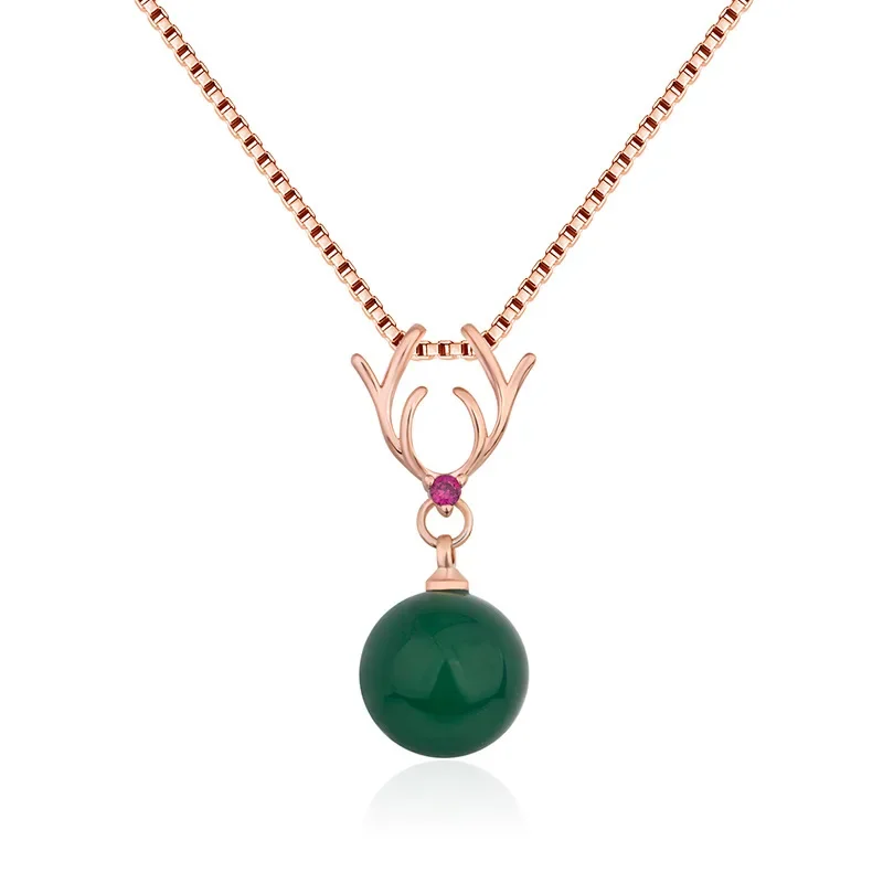 

14K Rose Gold Natural Emerald Pendant for Women 45 Cm Necklace Bizuteria Colgante De Ley 14K Rose Gold Topaz Pendant Jewelry