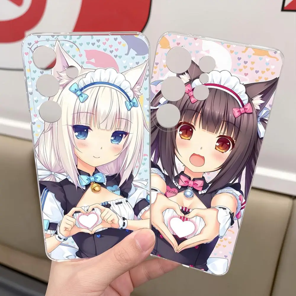N-nekopara Phone Case For Samsung S26 S25 Edge S24 S23 S22 Ultra Plus FE A55 15 16 4G 5G Shockpoof Transparent Cover