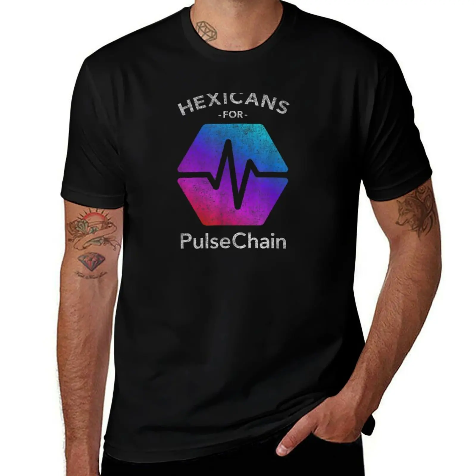 Hexicans for PulseChain - Proud To Be a HEX Crypto Investor T-Shirt Big and Tall Short Sleeve Tee T-Shirt