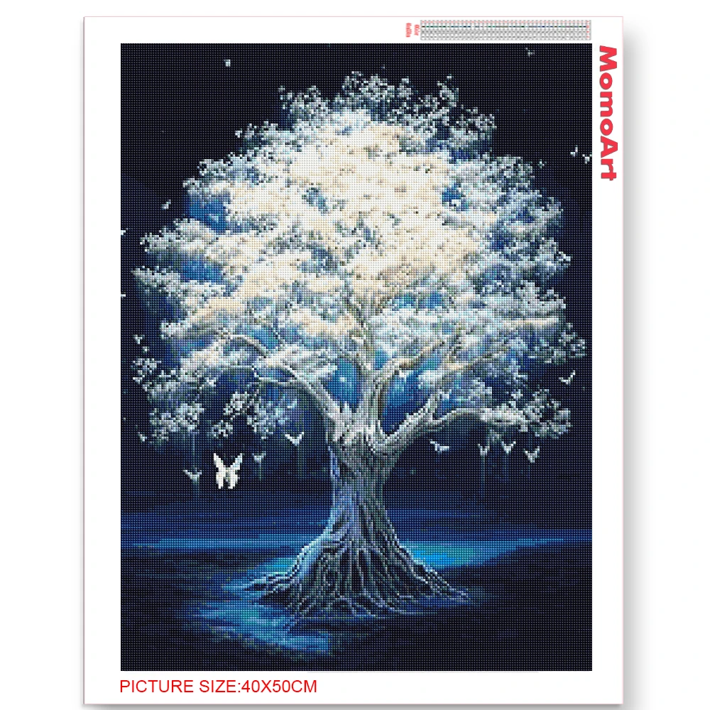 MomoArt 5D Diamond Painting Tree Embroidery Fantasy Landscape Cross Stitch Set Mosaic Picture Rhinestones Handmade Gift