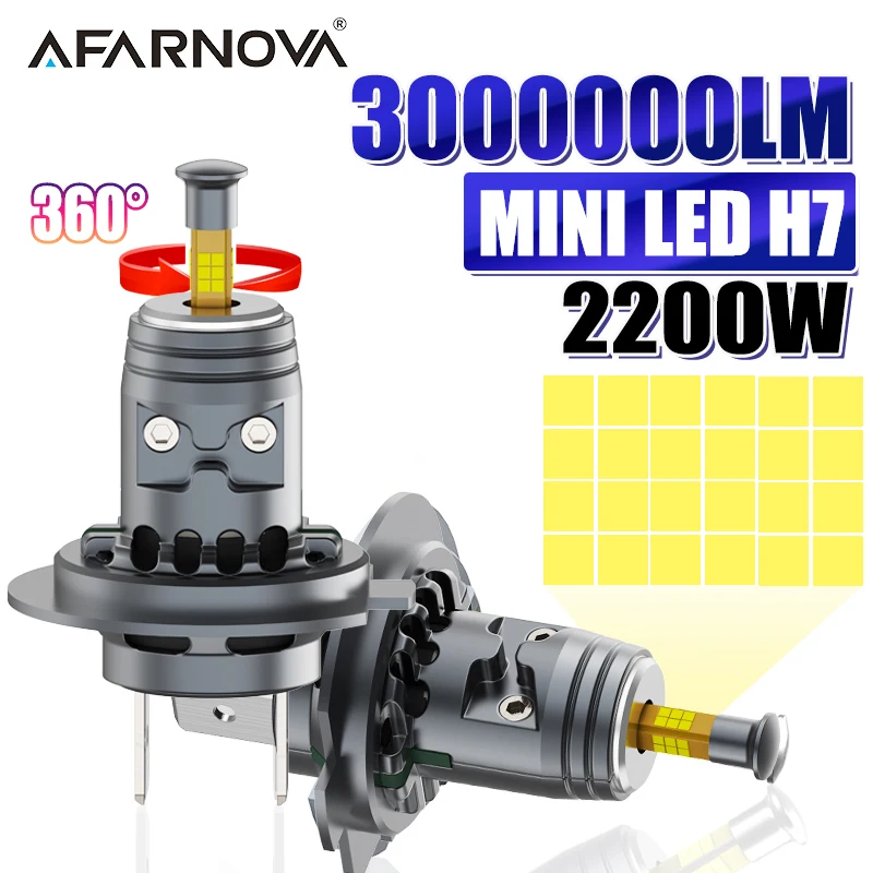 مصابيح أمامية LED H7 3D°H7 بقوة 2200 واط وسطوع 3000000 لومين – تقييم شامل لضوء مذهل ودقيق