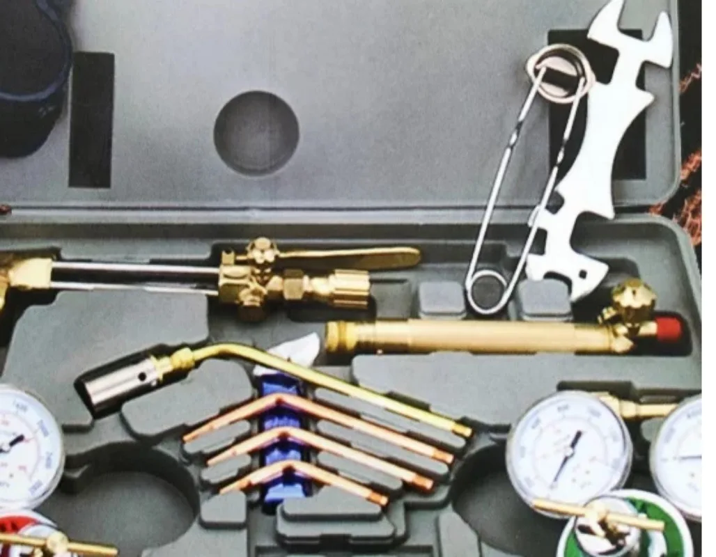 Portable Brazing Cutting Torch Tool Kit, Professional Brazing Equipment with Storage Case