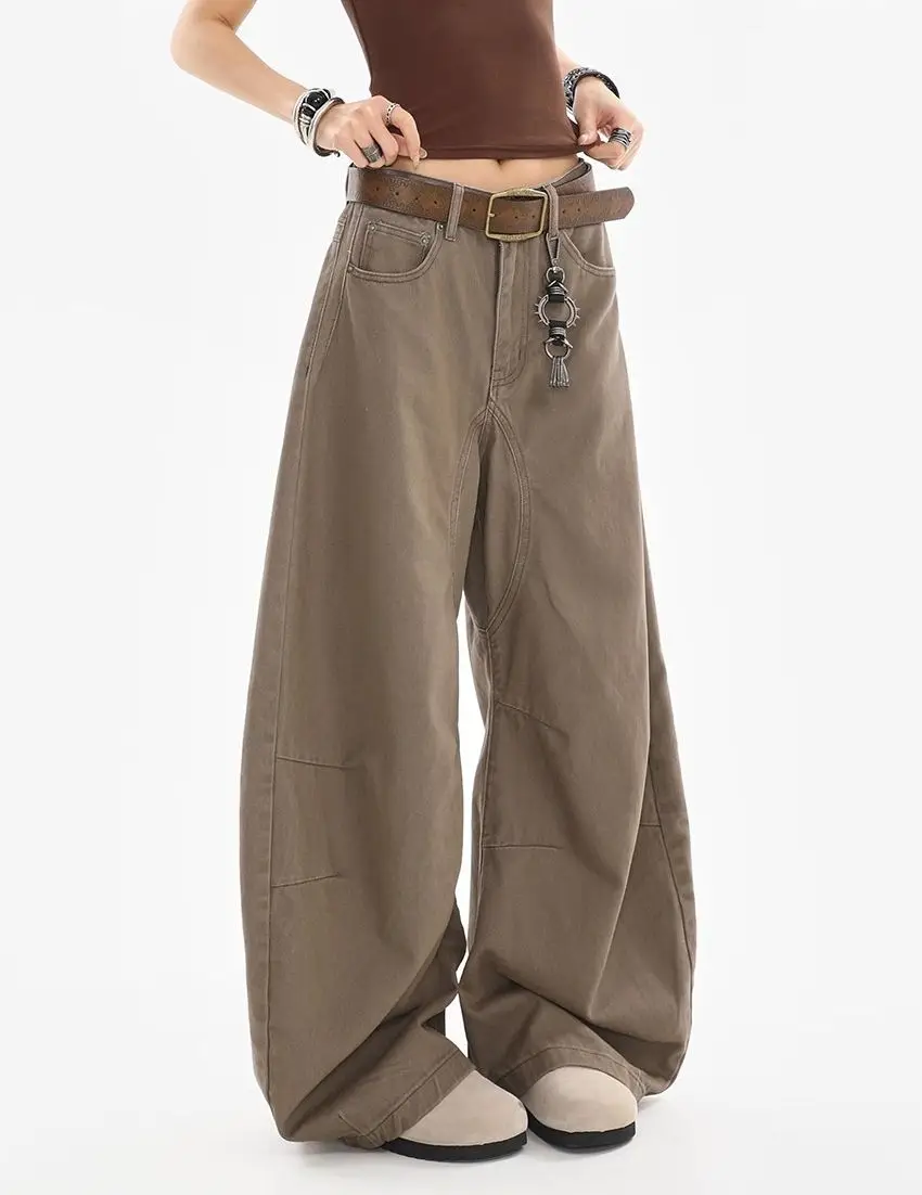 WCFCX STUDIO streetwear 여성용 뉴 빈티지 헐렁한 청바지 Y2K 하라주쿠 힙합 인기 고딕 하이 웨이스트 와이드 레그 팬츠