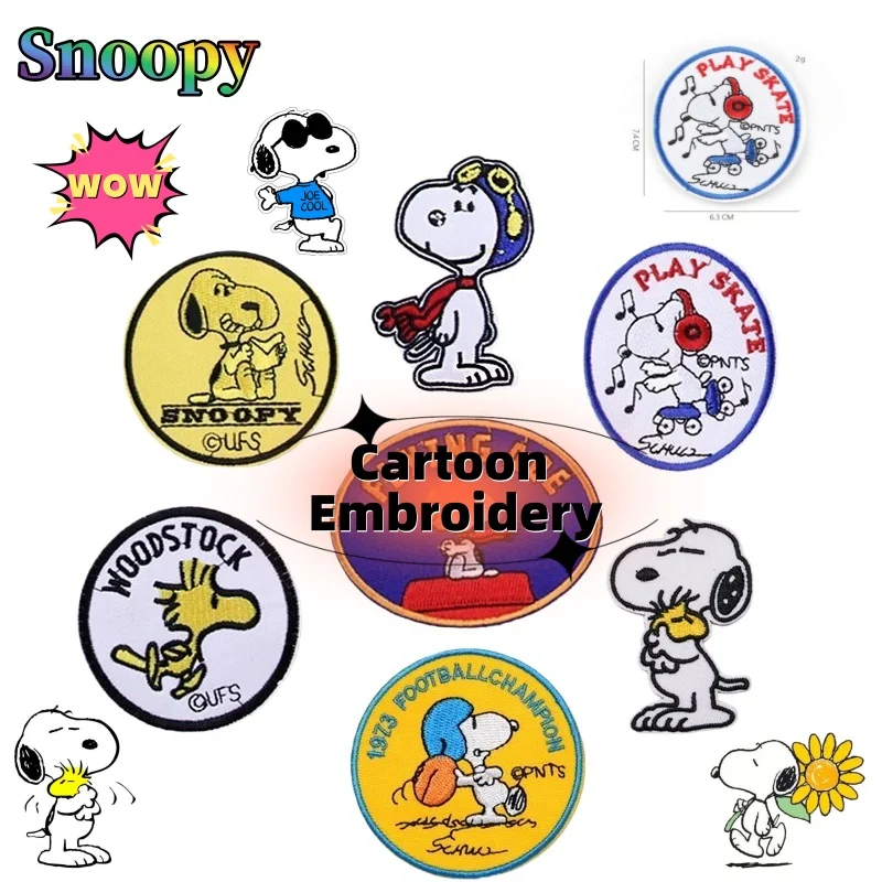 

Модная нашивка из ткани Snoopy с вышивкой ручной работы для свитеров, персонализированные креативные декоративные аксессуары