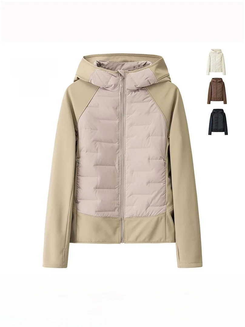 

Ele Outdoor Spor Women's Slim Fit Lightweight Hooded down Jaet 90% White Goose down Warm Inner 2024 Winter ort