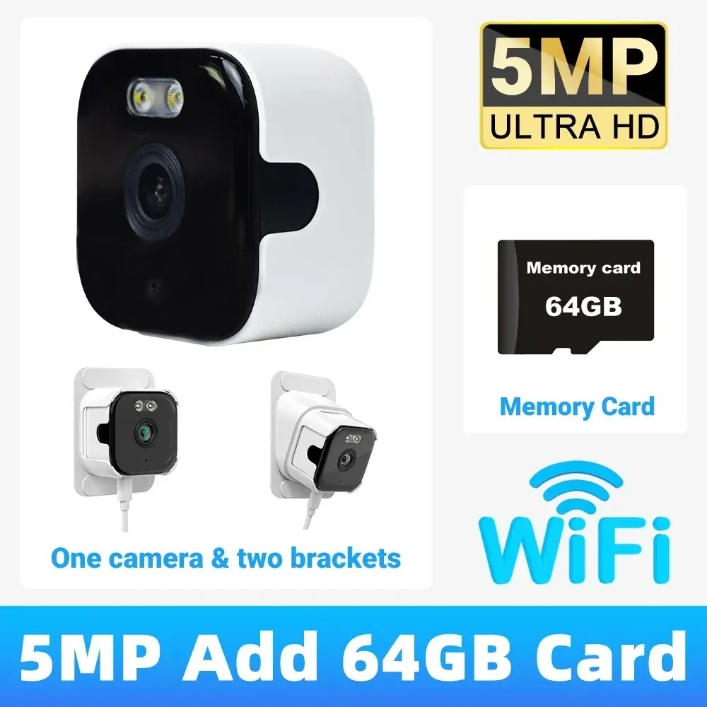 5MP Raamcamera 5GHz WiFi Binnencamera's Voor Home Security Kleur Nachtzicht Bewegingsdetectie 24/7 Opname Snelle installatie