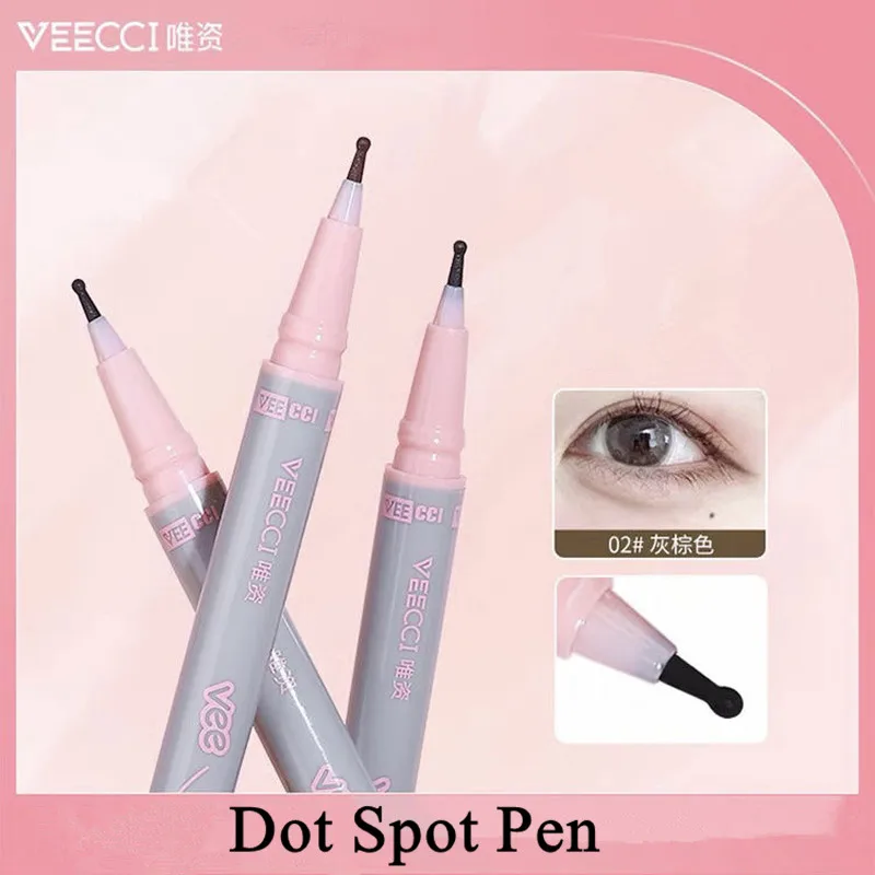 VEECCI Natural Lifelike Fake Freckle Makeup Pen Liquid Round Head Face Dot Mole Pen long Lasting Waterproof Eye Liner Applicator