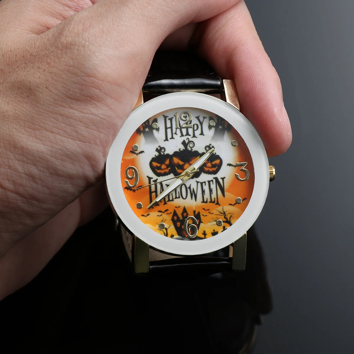 Quartz Watches Halloween Women Fashionable Holiday Atmosphere Pumpkin Witch Castle Unique Belt Miss