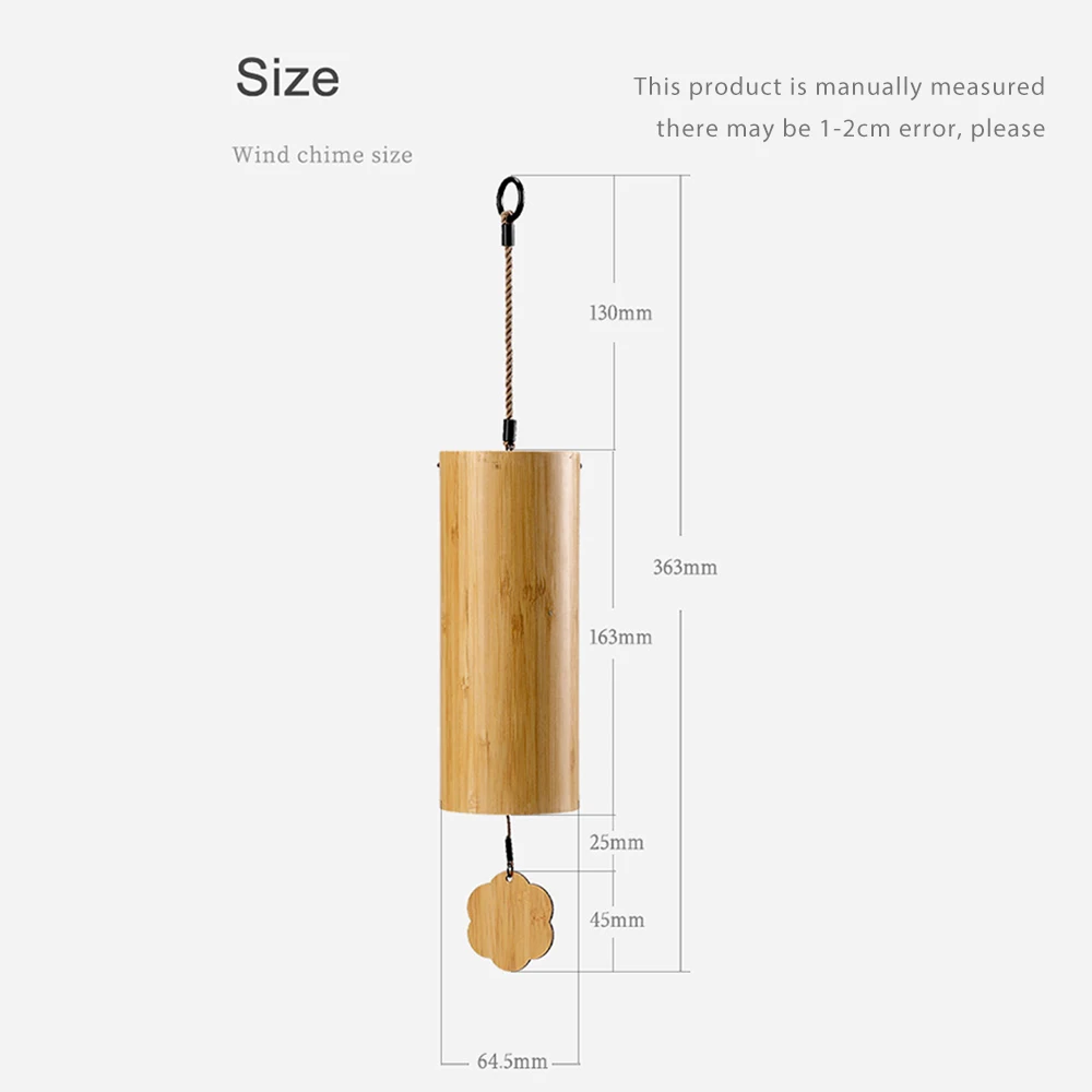 Hluru Windbell Bamboo Wind Chime 8 Tone Rods Windchimes Zen Meditation Craft Home Garden Patio Hanging Ornaments C G Am Dm Chord