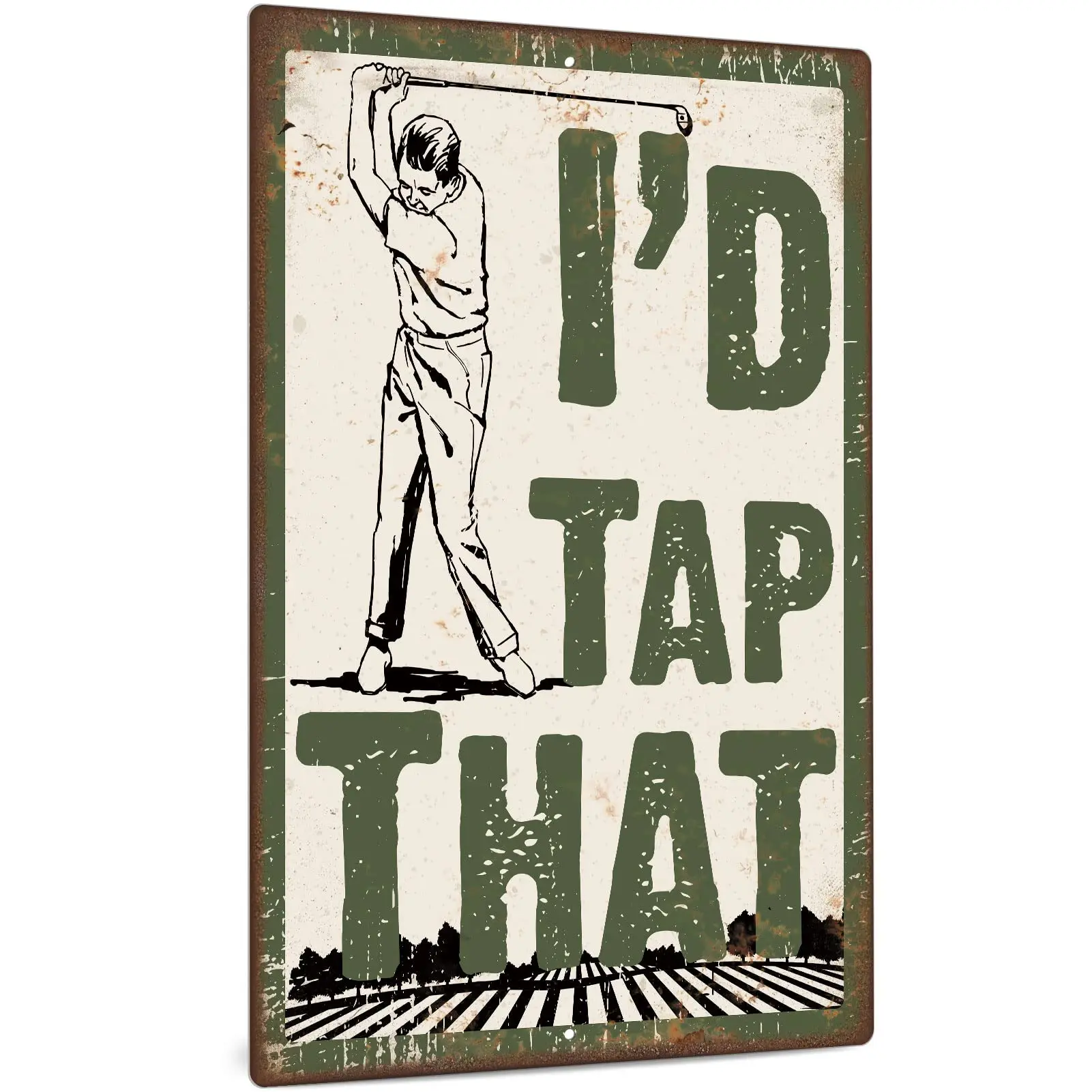 Decor Golf Metal Sign, Retro Golf Clubhouse Wall Decor, Golf Gift for Men, 12x8 Inches Sports Bar Decoration sign