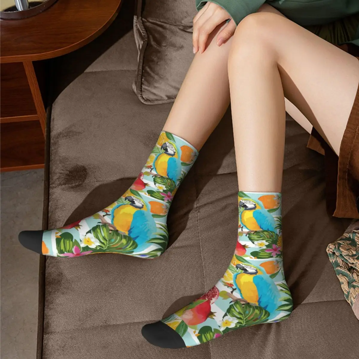 Calcetines bonitos de la selva Tropical para hombre y mujer, medias de animales para primavera, verano, Otoño e Invierno