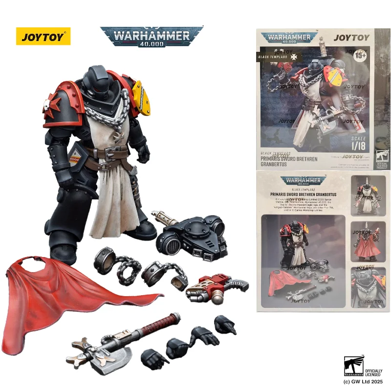 

In Stock 1/18 Scale JOYTOY Warhammer 40K Black Templars Grimbetus JT3839 Primaris Sword Brethren Action Figure Collectible Toy