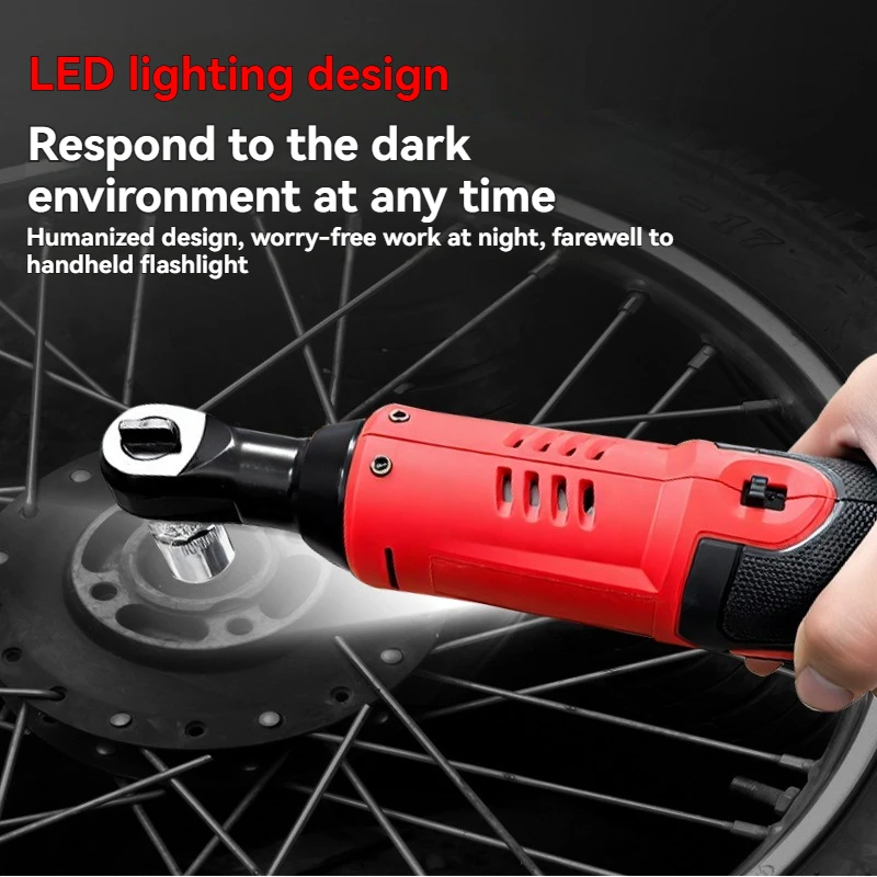 LED Lighting Brushless High Torque 90 Degree Angle Electric Ratchet Wrench 21V 18V 12V Lithium Battery Stage Truss Special