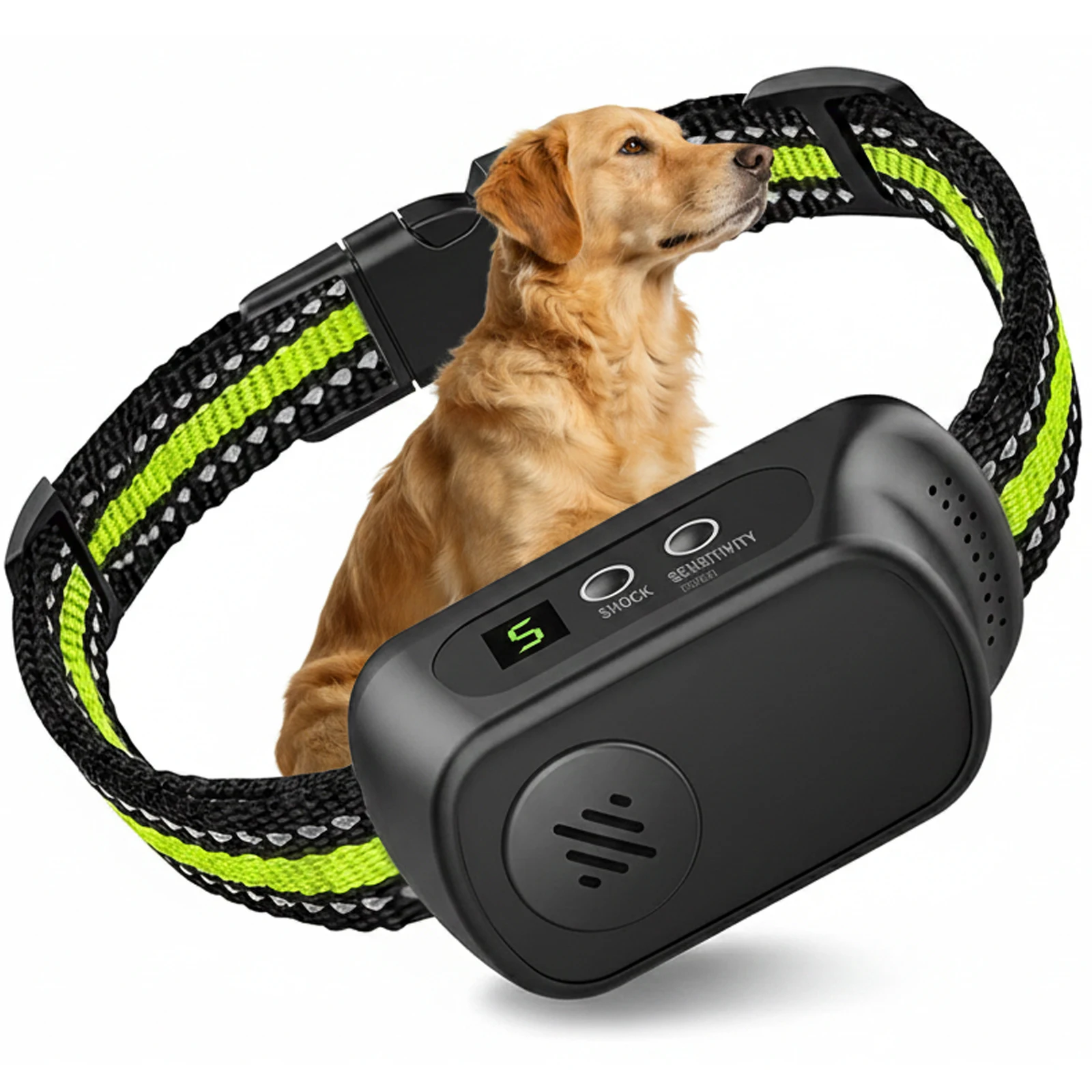 

Rechargeable Dog Bark Collar 3 Modes Beep Vibration Shock for All Dogs No False Triggers Adjustable Sensitivity USB Charging